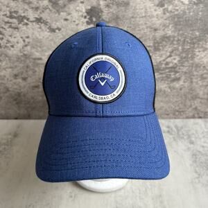 Callaway Golf Hat Blue Trucker SnapBack Black Mesh Cap
